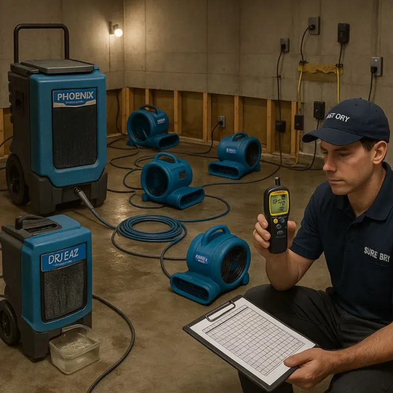 Structural Drying and Dehumidification process in West Alexandria, OH